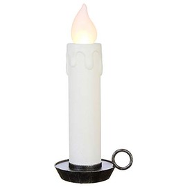 22.5 Inch Large Flickering Flame White Glitter Christmas Candle - Holiday Decoration