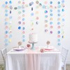 G2PLUS Iridescent Circle Streamer Garland: 16m Holographic Rainbow Hanging Paper