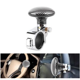 Keenso Pomo para Volante de camión, Perilla de Volante de Barco, Accesorio Universal para automóvil (Fibra de Carbono) Volantes