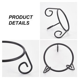 DELORIGIN Crystal Ball Display Stand Black Ball Stand Made of Iron with View of the Globe Desktop Ball Display Stand for Christmas Decoration Collections Figures Gemstones Diameter: 9 cm