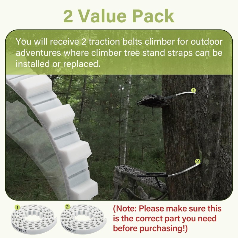 DuckcowsC 2PCS Traction Belts Climber Tree Stand Straps Replacement Straps