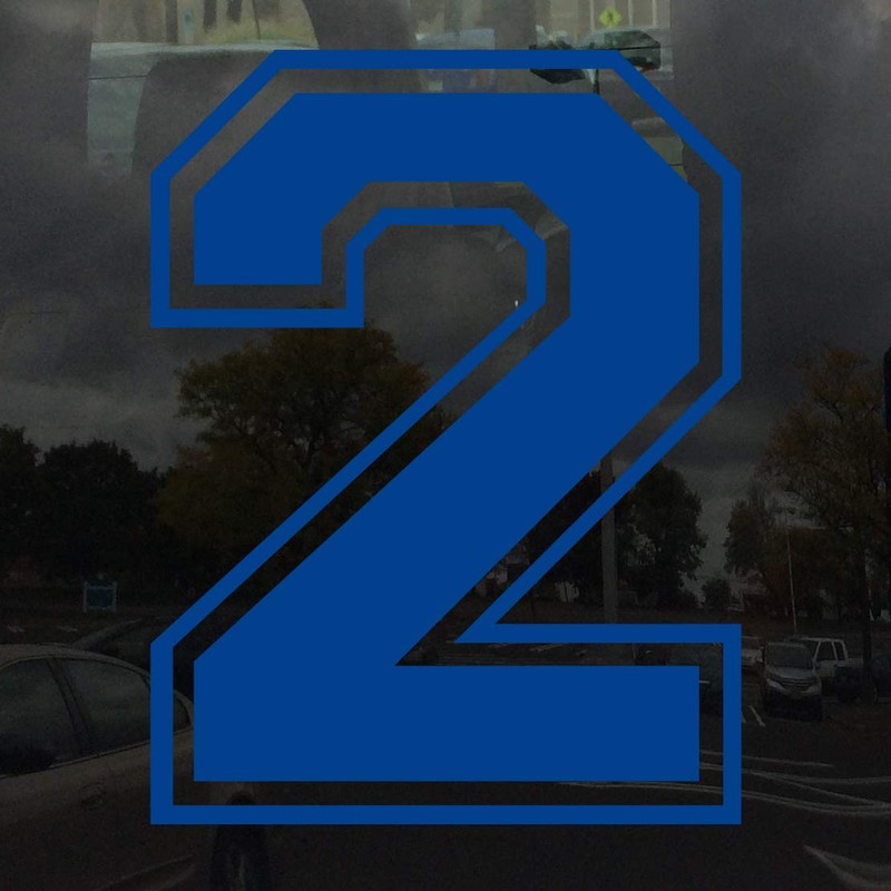 Applicable Pun Varsity Number 2 - Vinyl Decal - Blue