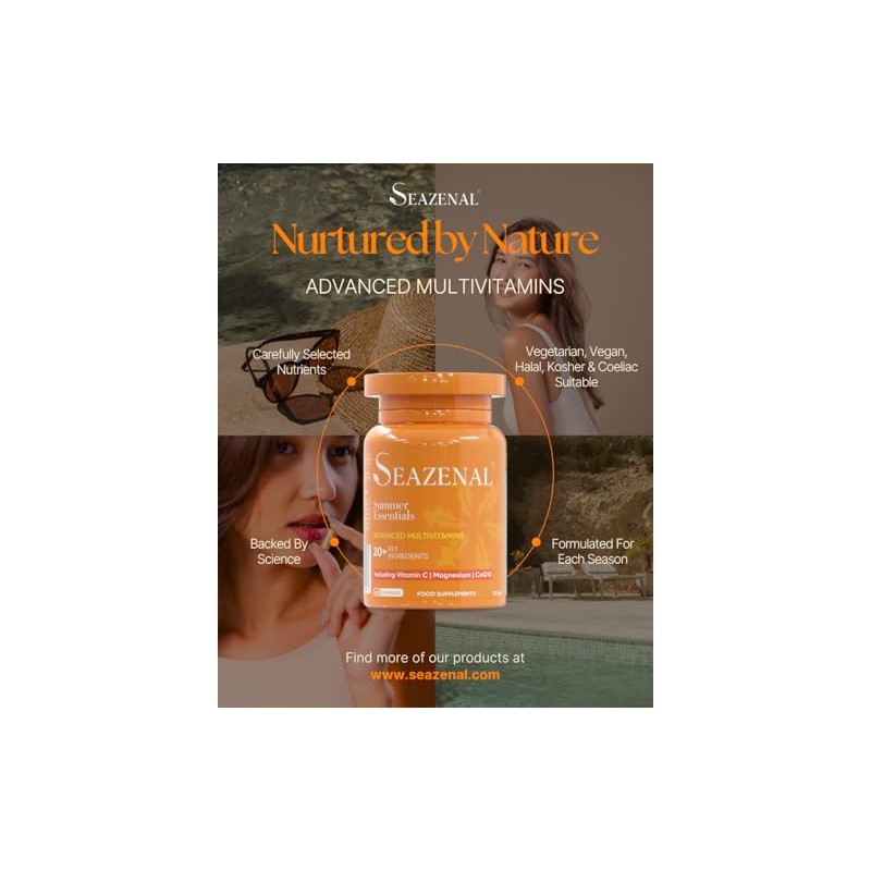 Summer Essentials | Advanced Vegan Multivitamin with Magnesium, Vitamin C,