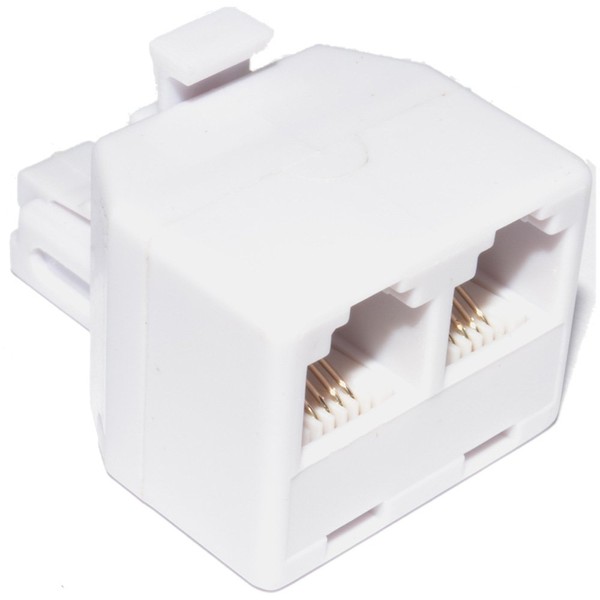 kenable RJ11 4 Wire 2 Way Adapter Dual RJ11 Sockets