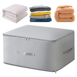 GMYIAK Self-Compression Organiser Bag,Ultra Space Saving Storage Bag For Clothes,Vacuum Compression Blankets Storage Packing Bag,Can Saving Space(Grey, L)