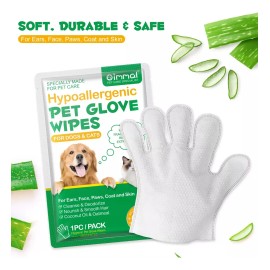 Toalla Guante Hipoalergenico Natural Limpieza Perros Y Gatos