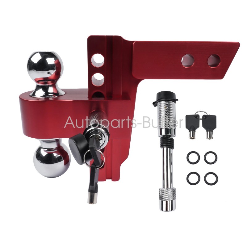 OE Quality Adjustable Red Trailer Hitch Fits 2" Receiver 6"