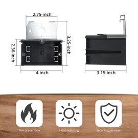 HUIXHAO 6PCS 1 Gang Interior Wall Electrical Box, 21 Cubic Inch Plastic Single-Gang Electrical Box with Adjustable Cover, AWG Standard, Grey, for Buildings and Houses