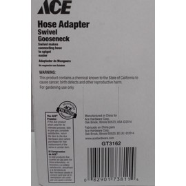 Ace Lot of TWO  3/4" F-M GHT Brass Garden Hose Lawn Adapter Swivel Gooseneck Fitting