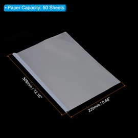 PATIKIL Clear Report Covers with Sliding Bar, 5 Pcs 8 mm Slide-Grip Resume Cover 50 Sheets Capacity, A4 Presentation Folders for File, Resume, Blue