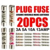 20 pcs x Mixed Household Fuses, 13A 5A 3A amp