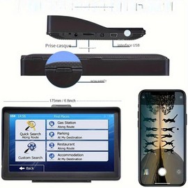7-Inch High-Definition Touchscreen Truck Navigator - Advanced GPS for Trucks with Entertainment, RDS Traffic Updates, 256MB+8GB System Navigation, and Lane Guidance GPS