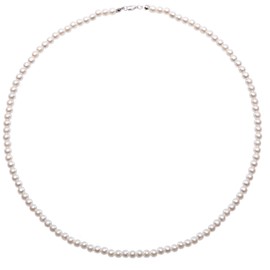 6mm-12mm Pearl Necklace for Men, Round White Pearl Necklace for Women, Pearl Choker Necklace Strand Pearl Jewelry Gift for Women (22inch, 6mm)