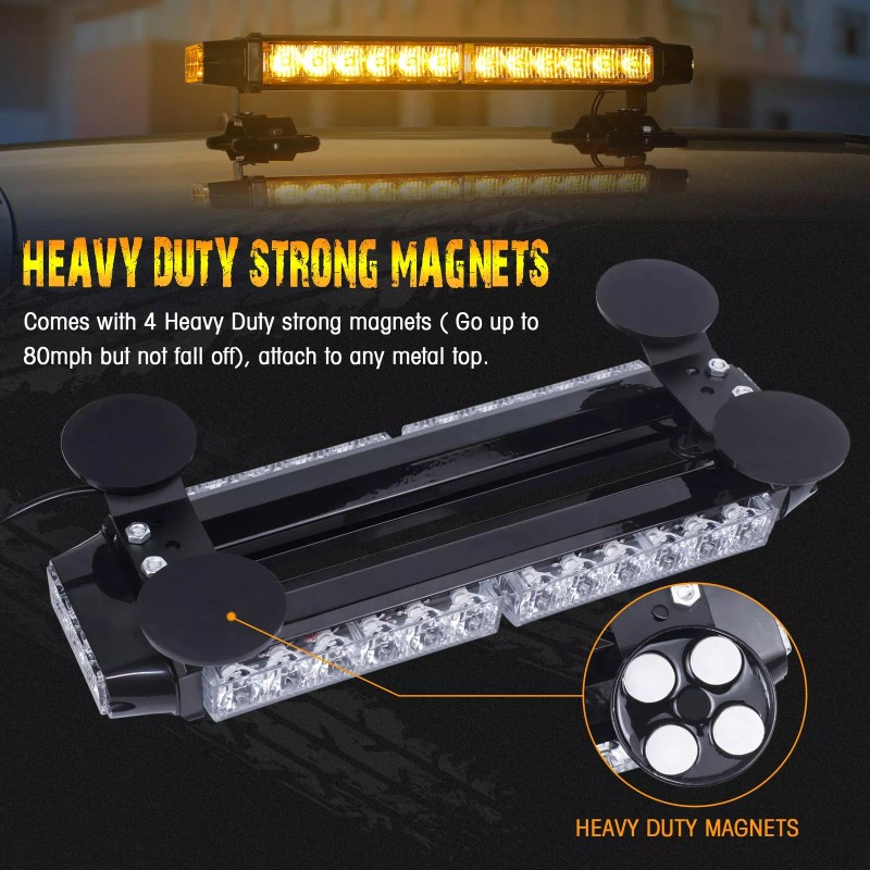 LINKITOM Roof Top LED Strobe Light Bar with Magnetic Base
