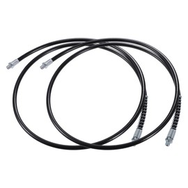 Partuto 2pcs 59 Inch Universal 1/8" NPT Grease Gun Flex Hose - Trailer Flex Grease Hose Extension Non-Slip - Metal Black