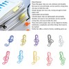100Pcs Cute Note Paper Clips 10 Colors Metal Music Note