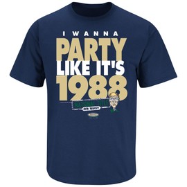 Smack Apparel Notre Dame Football Fans. I Wanna Party Like It's 1988 Navy T-Shirt (Sm-5X)