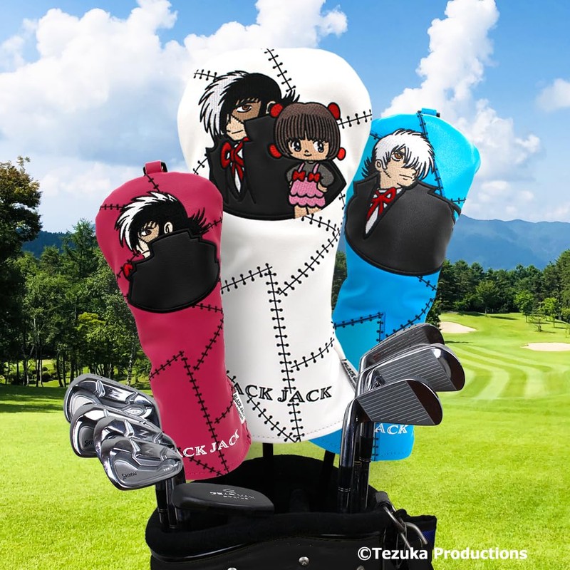 HOKUSHIN TRADING OHC0068 Black Jack Cat Hand Headcover for UT