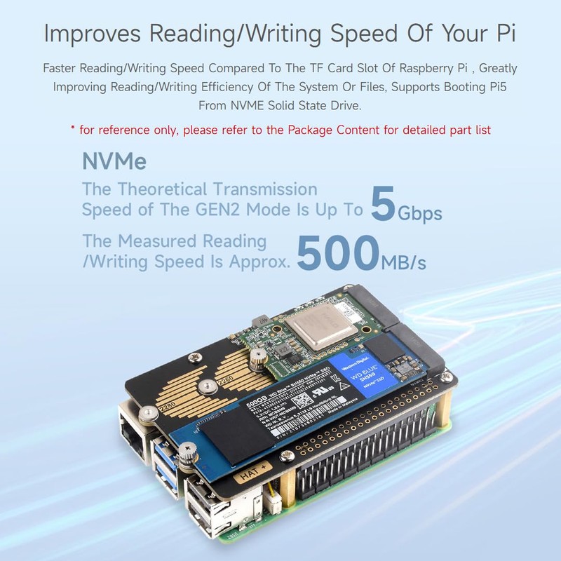 Waveshare PCIe to 2-CH M.2 HAT, Compatible with Raspberry Pi