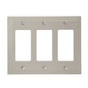 Amerelle Steps Triple Rocker Cast Metal Wallplate in Satin Nickel