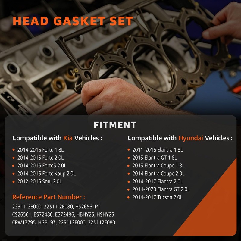 Head Gasket Set Compatible with Hyundai 2011-2020 Elantra GT Coupe