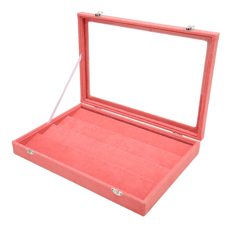 Pin Display Case Pink Large Elegant Solidwood Dustproof Glass Window