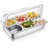 Ziliny 6 Pan Countertop Ice Food Serving Display Container Cooled