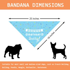 Happy Birthday Daddy Dad Triangle Dog Bandana Scarf for Dogs Dog Dad Gifts Accessories for Birthday Party Dog Dad Lovers Gift