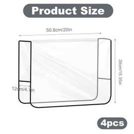 4 Pcs Salon Chair Covers - 20"x 15.3"x 4.7"Seat Covers Black,Square Salon Chairs Covers Protectors fits Most Salon Chairs,Salon Chair Covers Protectors,Reinforced Precision Stitched Clear Cover