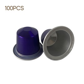 Muloo 100 Pieces Empty Coffee Capsule Cups Aluminum-Foil Coffee Capsule with Self Adhesive Seal Stickers Disposable Coffee Pods Coffee Capsule Gold