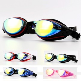 Unisex Electroplated Waterproof Anti-fog Swimming Goggles LF670 Transparent Black White 5ea