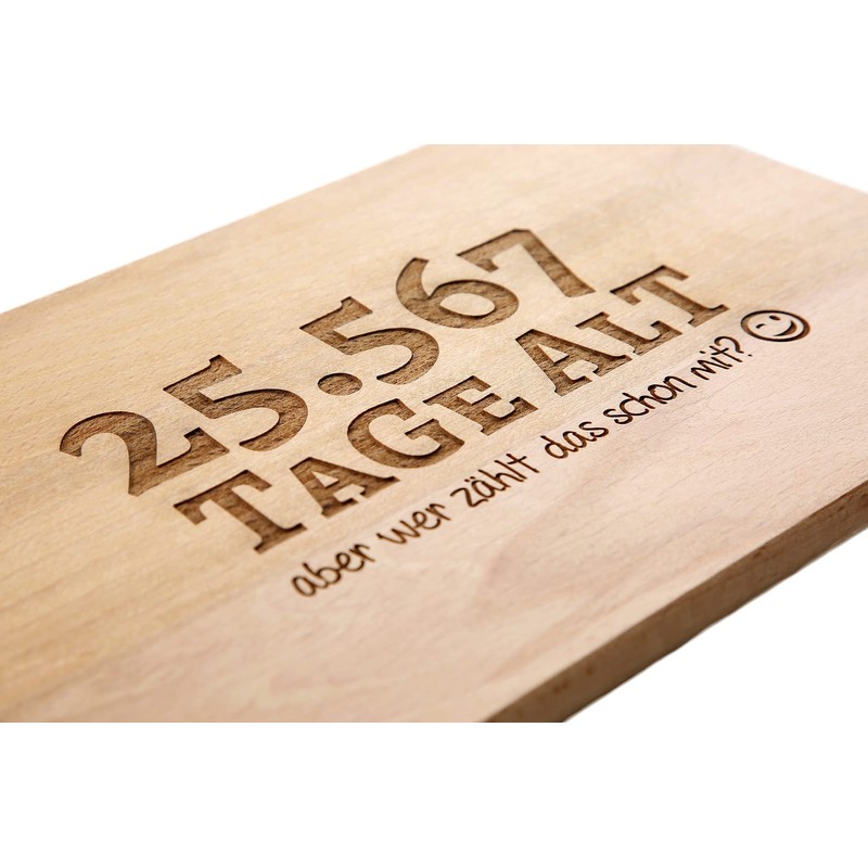 Bread Board with Saying for the 70th Birthday - Tage