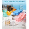 Large Ice Cube Tray 2 Pack, Lxndaser 2 Inch Silicone