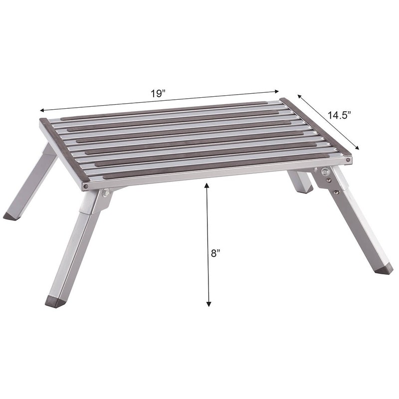 Wide Folding Step Stool, EasyComforts, Silver