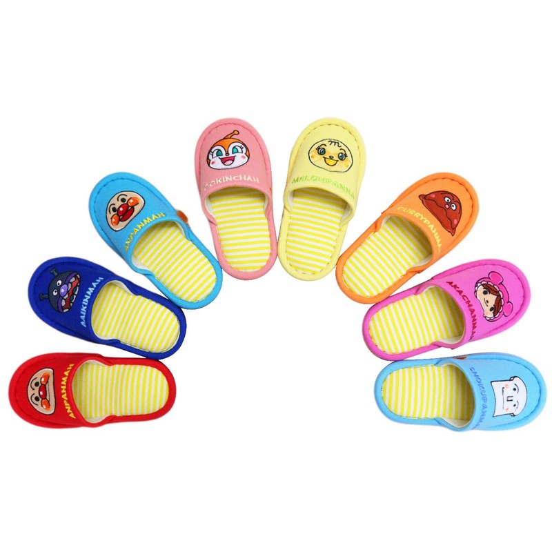 ニッポン スリッパ 子供用 それいけ! アンパンマン しょくぱんまん 14-16cm ライトブルー 刺繍 キッズ