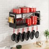 Freexployer 31 Inch Pot Rack Wall Mounted, 2-Tier Pot and