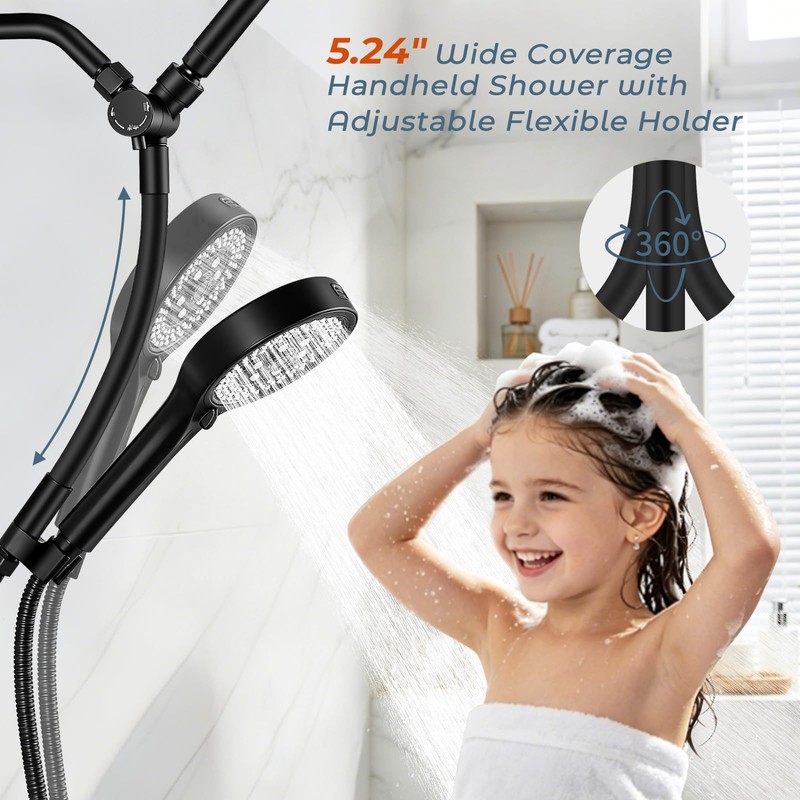 IUERASD Rain Shower Head with Handheld, High Pressure Dual Shower
