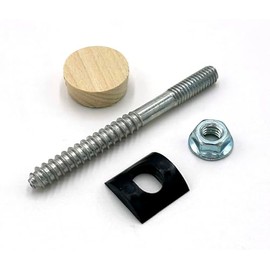 Stair Handrail Bolt Kit - Includes Rail Bolts (3 1/2" x 5/16"), Shoulder Nuts, Plastic Curved Washers, and 1" Tapered Hardwood Plugs, Handrail Fitting Hardware (Poplar, Set of 10)