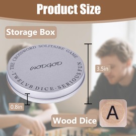 Crossword Dice Game for Adults – 15 Wooden Letter Dice for Strategic Play, Language Practice & Travel Use