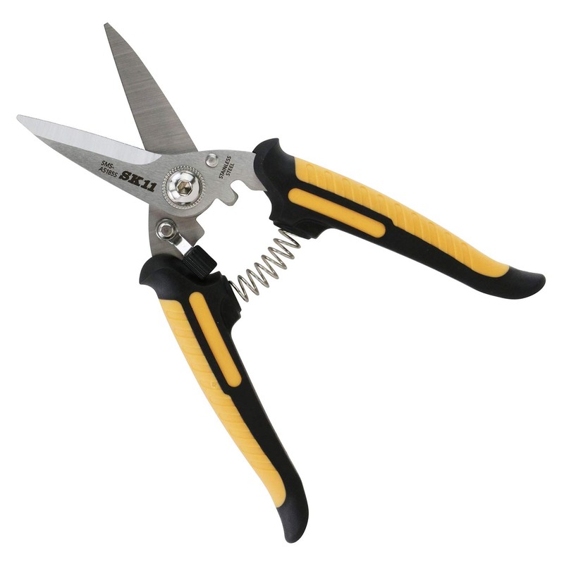 SK11 SMS-AS185S All-purpose Scissors, All Stainless Steel, Short, Total Length: