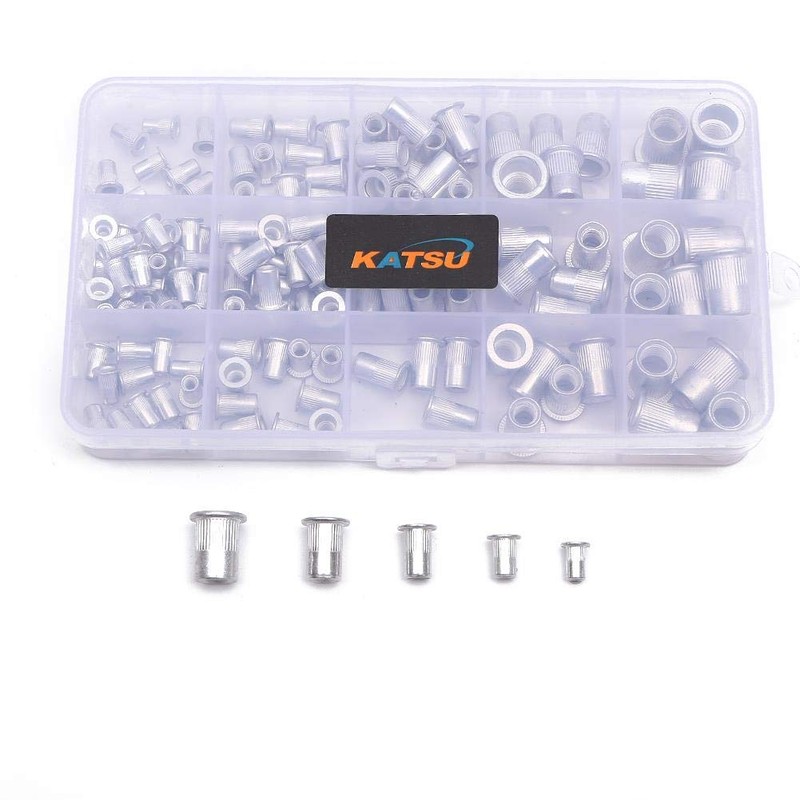 KATSU Tools Aluminium Threaded Rivetnut Insert Nutsert Rivet Nut Assortment