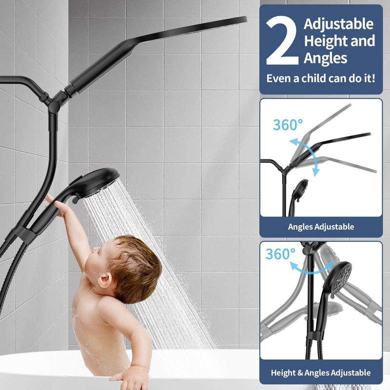 KAIYING Dual Shower Heads with Handheld Spray Combo, High Pressure
