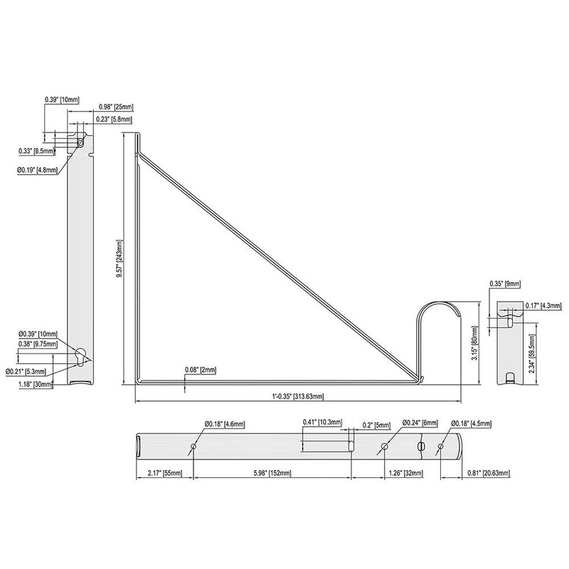 HOME MASTER HARDWARE Heavy Duty Closet Rod Brackets 2 Pack,