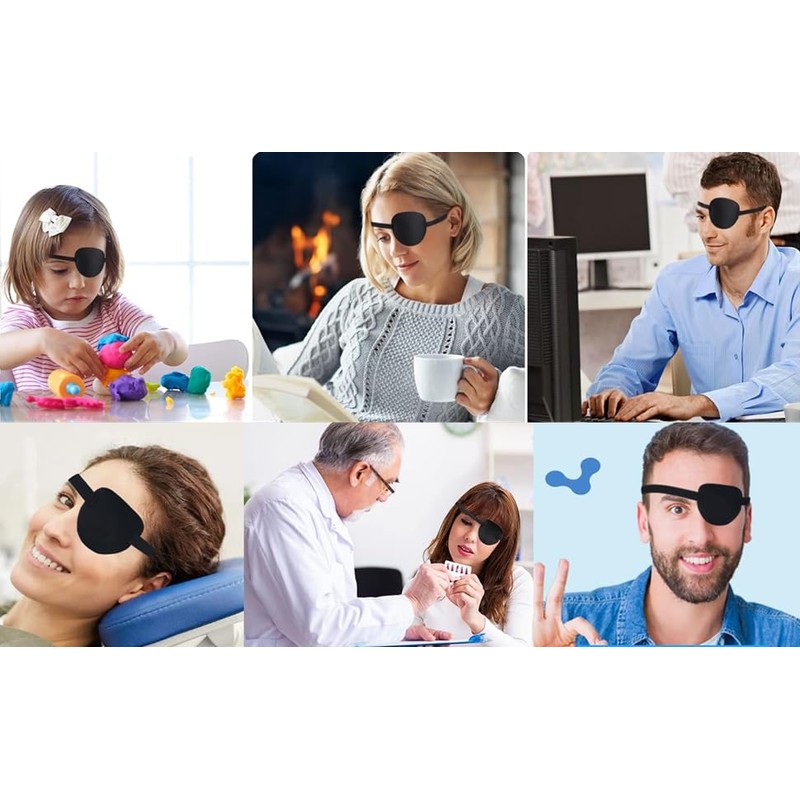 2Pcs 3D Eye Patches for Left and Right Adults Adjustable