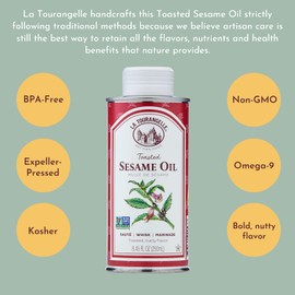 La Tourangelle, Toasted Sesame Oil, Great for Cooking, Add to Noodles, Stir-Fry, Vegetables, Vinaigrettes, and Marinades, 8.45 Fl Oz