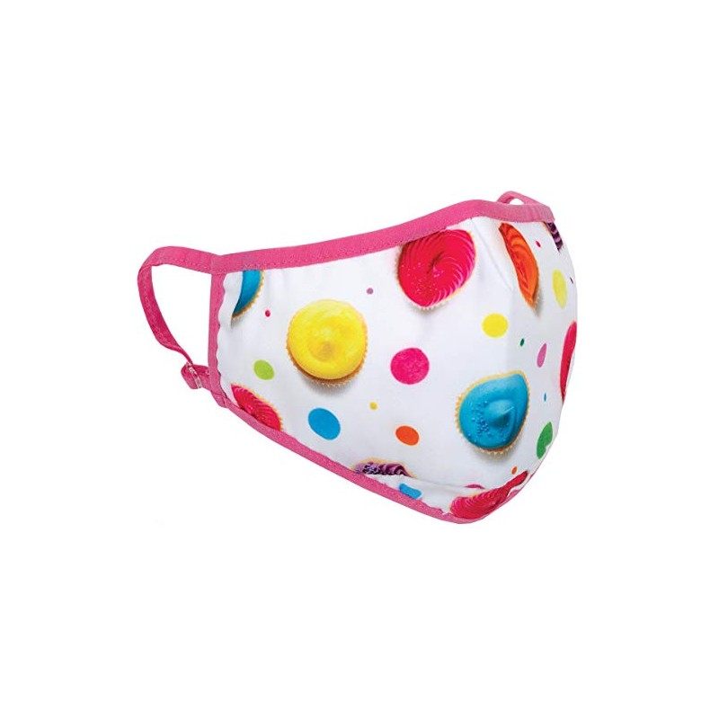 iscream Child's Bright Cupcakes Double Layer Adjustable Ear Strap Face