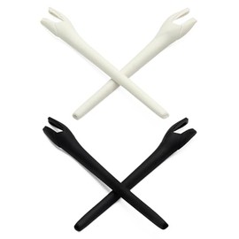 Mryok 2 Pair Replacement Earsocks for Oakley Radar EV Path OO9208 / Asian Fit OO9275 / Pitch OO9211 Sunglass - White & Black