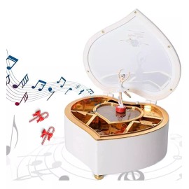 SH Cajas Musical Forma De Corazon Bailarina Caja Almacenamiento