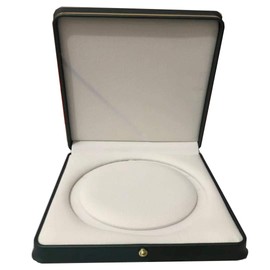 JunningGor Blackish Green Premium Leather Box Wedding Jewelry Set Display Case Storage Holder (For Pearl Necklace)