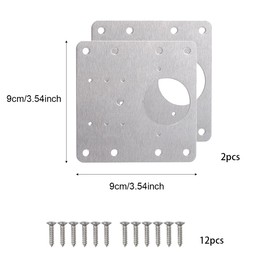 2Pcs Hinge Repair Plate with 12Pcs Screws, Jagowa Cabinet Hinge Repair Brackets Cupboard Door Reinforcement Mounting Plate for Kitchen Furniture